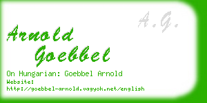 arnold goebbel business card